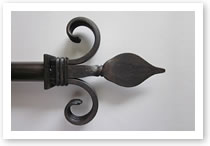 Custom iron finial, Catalog number 107, Length 7in. Height 6 1/4in. (Forged)